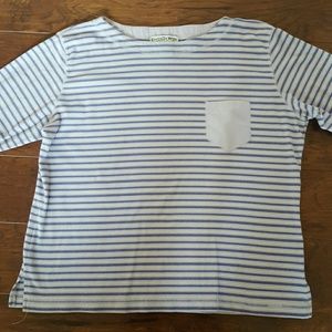 Women's purple striped 3/4 sleeve top